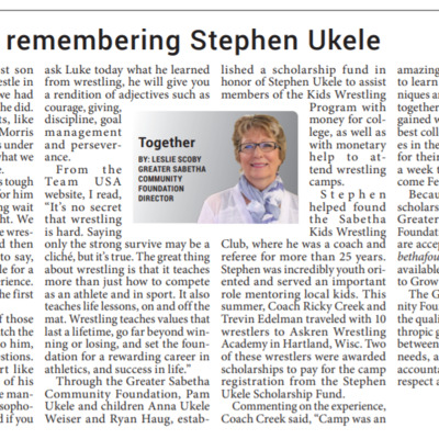 Wrestlers travel to camp through Stephen Ukele Scholarship Fund
