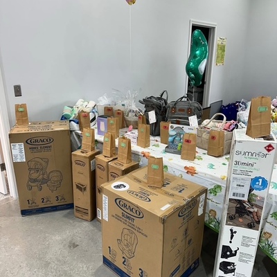 2024 Baby Shower door prizes donated by generous supporters and Give to Grow funding