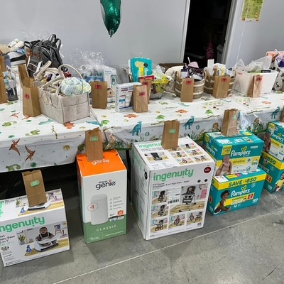 2024 Baby Shower door prizes donated by generous supporters and Give to Grow funding