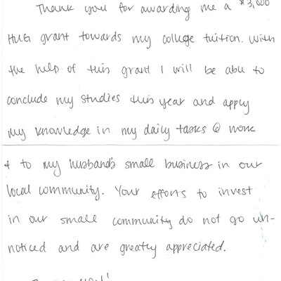 A HUG thank you