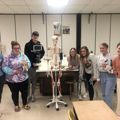 Mr. Moeller's Science Class using items that were purchased through the Science and Business Fund